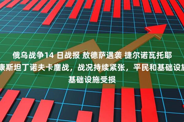 俄乌战争14 日战报 敖德萨遇袭 捷尔诺瓦托耶易主 康斯坦丁诺夫卡鏖战，战况持续紧张，平民和基础设施受损